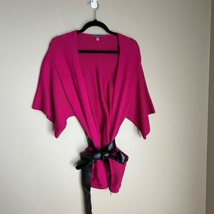 Vince Camuto Carmel Pink ,belted cardigan sweater